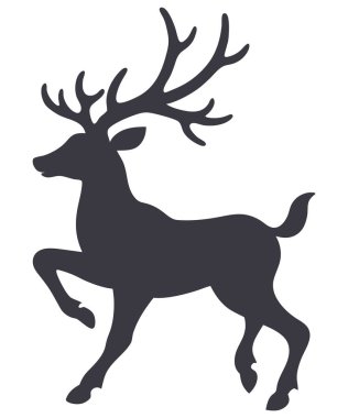 Beyaz arka planda geyik silueti. vektör illüstrasyonu