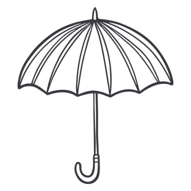 Şemsiye ikonu. Şemsiye vektör simgesinin özet çizimi
