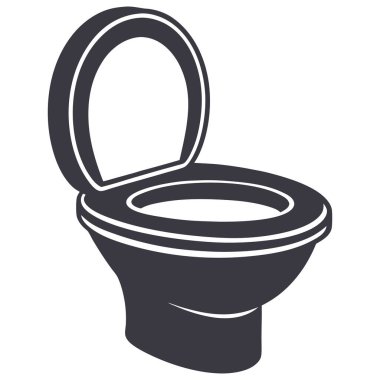 Tuvalet sanatı, tuvalet illüstrasyonu ve beyaz arka plandaki vektör..