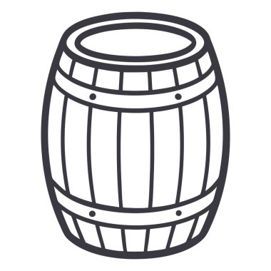 Fıçı ikonu. Varil vektör simgesinin özet çizimi