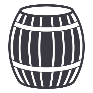 Bir varil ikonu. Namlu vektör simgesinin basit gösterimi