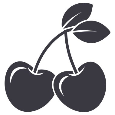 kiraz meyvesi, illüstrasyon, vektör, beyaz arkaplanda.