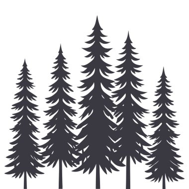 çam ağacı orman silueti simgesi