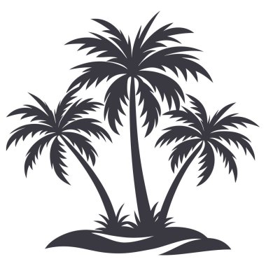 tropikal ağaçlar siluet simgesi