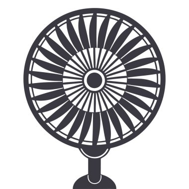 fan vektör simgesi. Siyah fan vektör simgesi beyaz arkaplanda izole edildi