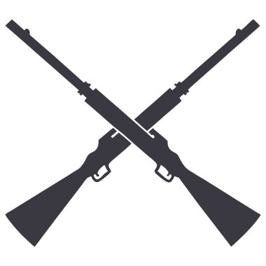 çapraz silahlar. Beyaz üzerine vektör simgesi.