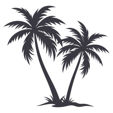 Yaprak ikon vektör illüstrasyon tasarımlı tropikal ağaç