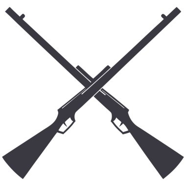 çapraz tüfek simgesi, basit stil