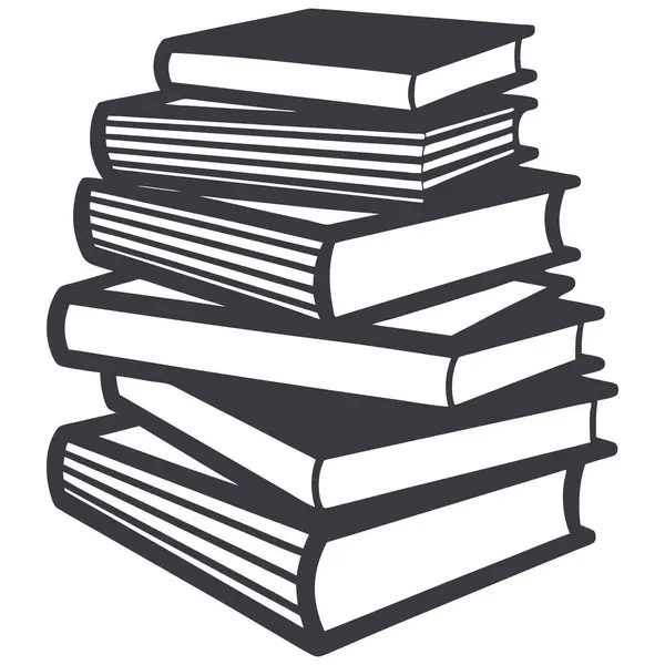Kitap yığını, illüstrasyon, beyaz arkaplan üzerindeki vektör.