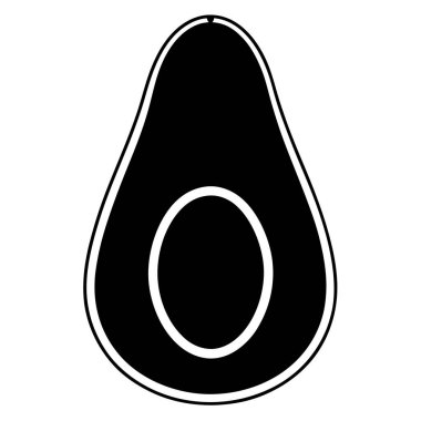 avokado meyvesi sağlıklı bir ikon. Ana hatları vejetaryen organik gıda vektörü simgesi