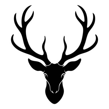 Siyah geyik kafası silueti