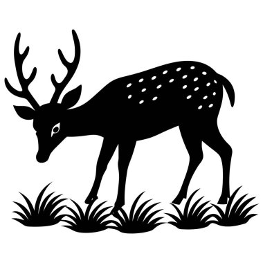 Geyik sanatının siyah silueti.
