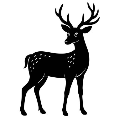 siyah geyik simgesi, basit tasarım