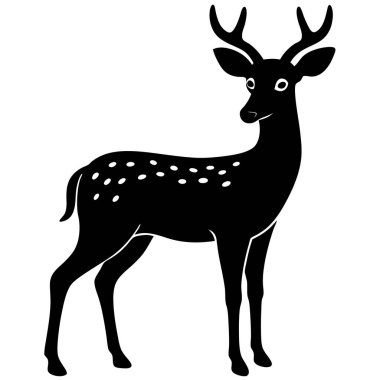 Beyaz arka planda geyik silueti