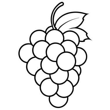 taze meyve, üzüm ve yaprak izole edilmiş ikon