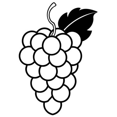 Üzüm ikonu. Vektör İllüstrasyonu