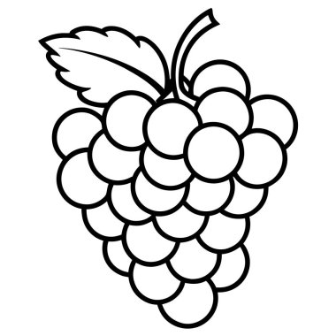 Üzüm meyveleri ikon vektör çizim tasarımı