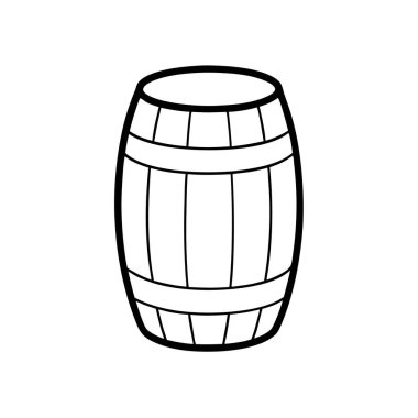 Ahşap varil simgesi. Vektör çizim