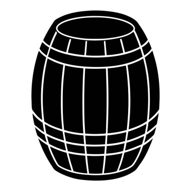 Basit biçim izole vektör illüstrasyonunda fıçı simgesi