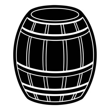 Fıçı ikonu. Siyah renk. Çizim. Vektör. Beyaz arkaplanda basit resim izole edildi