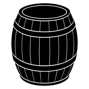 Varil şarap ikonu, basit stil.