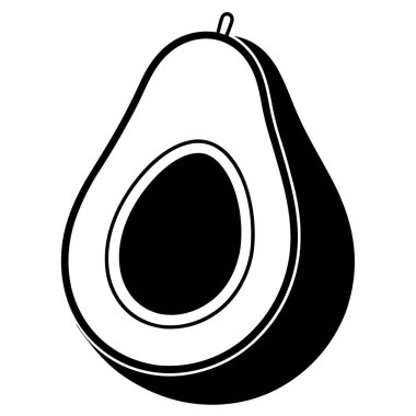 avokado meyve ikonu. Beyaz arkaplanda izole edilmiş avokado meyve vektör simgesi