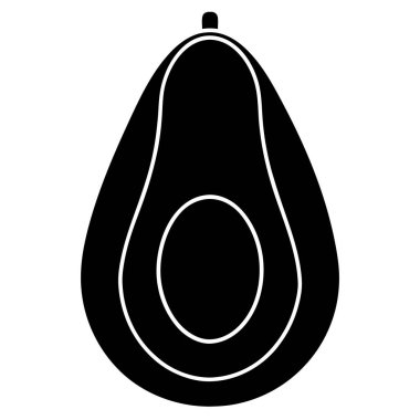 avokado meyve ikonu vektör illüstrasyonu