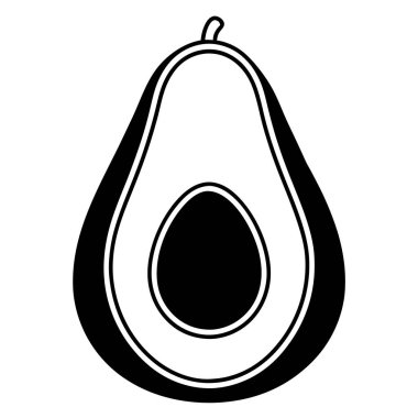 avokado meyve ikonu vektör illüstrasyonu