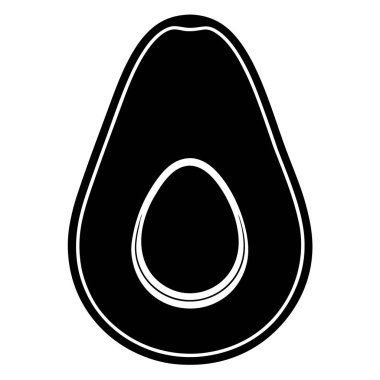 Taze avokado meyve ikonu, basit stil.