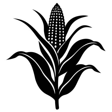 Basit biçim izole edilmiş vektör illüstrasyonunda mısır simgesi