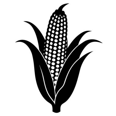 Beyaz arkaplanda izole edilmiş vektör mısır simgesi