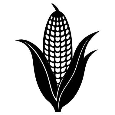 Basit biçim izole edilmiş vektör illüstrasyonunda mısır simgesi