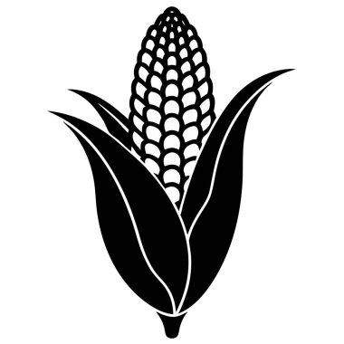 Mısır ikonu. Mısır vektör simgesinin siyah çizimi