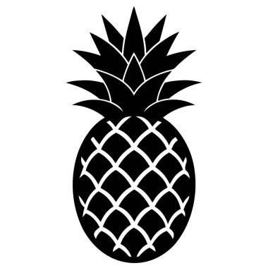 ananas simgesi, basit siyah stil