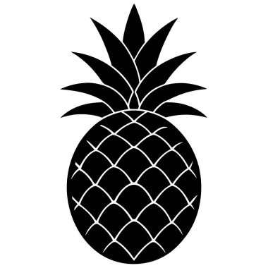 Ananas ikonu. Ananas vektör simgesinin basit bir gösterimi