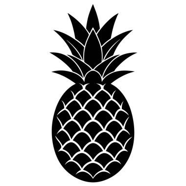 ananas simgesi, basit siyah vektör çizimi