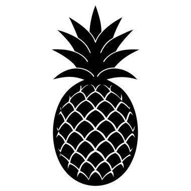 ananas meyvesi, illüstrasyon veya simge, beyaz arkaplanda vektör