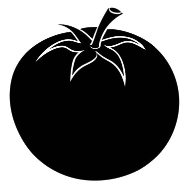 siyah domates silueti. vektör illüstrasyonu.