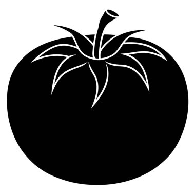 bir dilim domatesin siyah silueti.