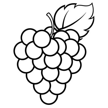 Üzüm meyveleri ikon vektör çizim tasarımı
