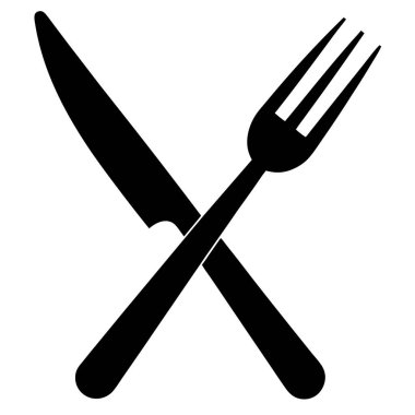 Çatal ve bıçak beyaz arka planda. vektör illüstrasyonu.
