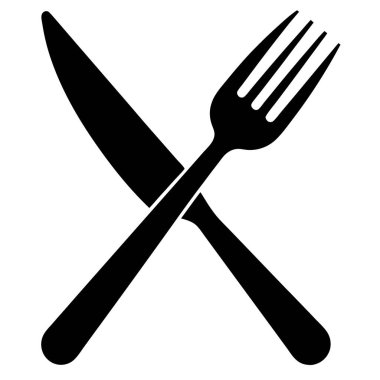 Çatal ve bıçak ikonu. vektör illüstrasyonu