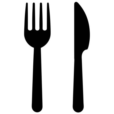 Basit çatal bıçak vektör simgesi