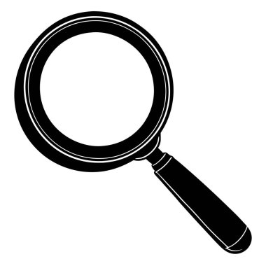 büyütme cam ikon vektör çizimi tasarımı