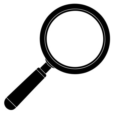 Büyüteç cam ikonu. Büyüteç vektör simgesinin özet çizimi