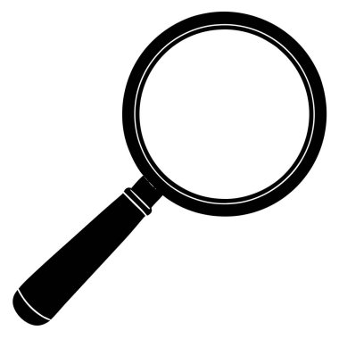 Büyüteç simgesi, düz tasarım vektör çizimi. Büyüteç, büyüteç simgesi