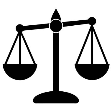 Adalet Ölçekleri simgesi, basit siyah stil