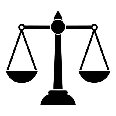 beyaz arka planda adalet ölçeği simgesi