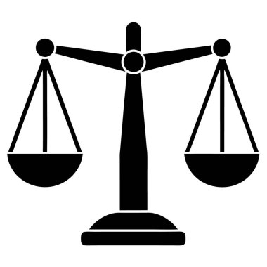 Beyaz arkaplanda adalet dengesi simgesi