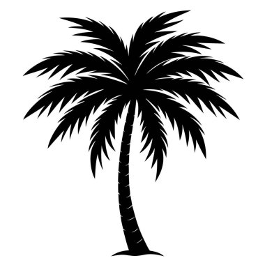 Palmiye ağacı simgesi, vektör illüstrasyonu